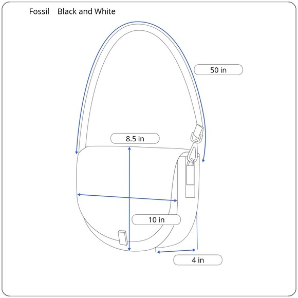 Fossil Woven Black/White Key Crossbody Purse Bag Minimalist Office Careerwear - Picture 12 of 12